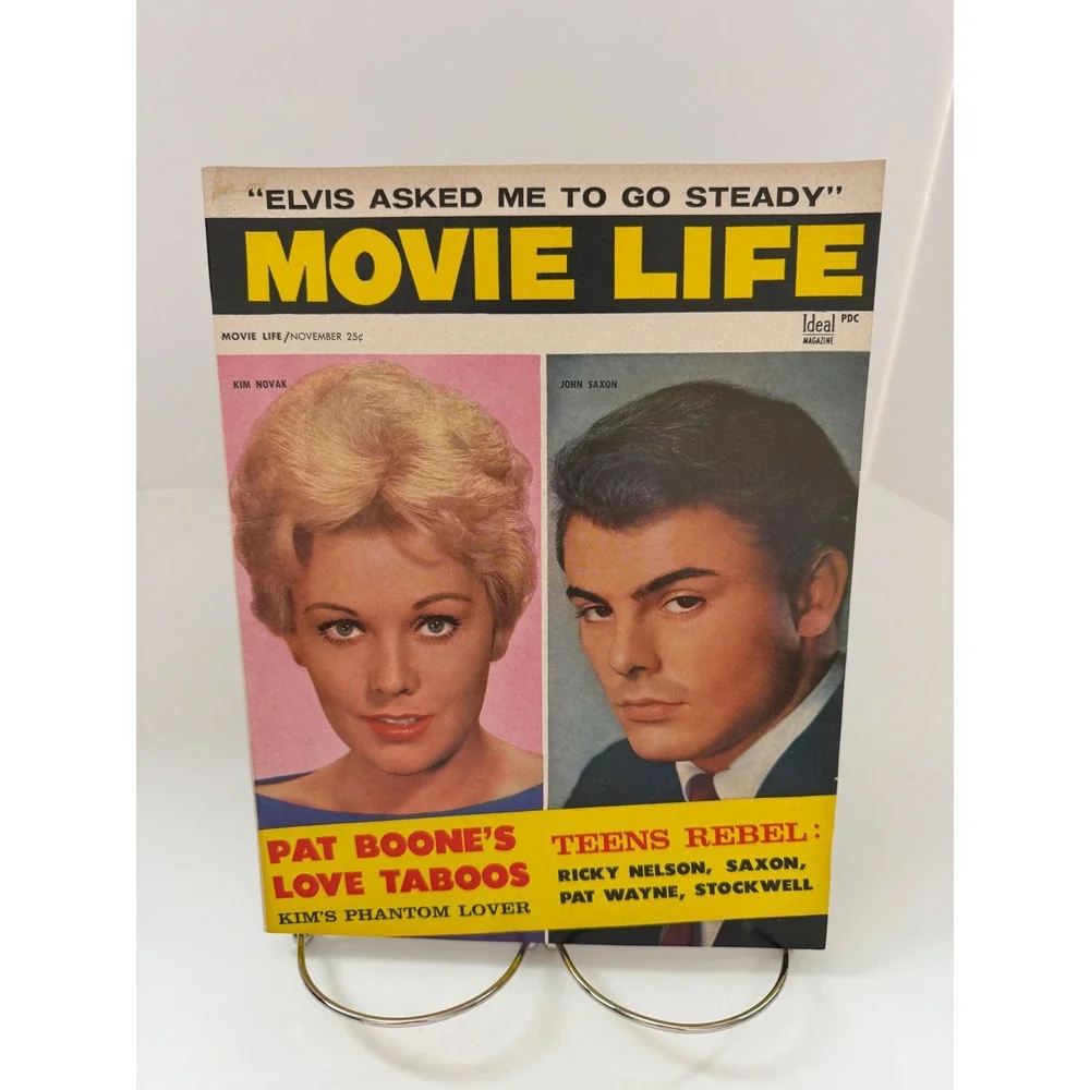 Vintage Movie Life Magazine Nov 1957 Kim Novak John Saxon Pat Boone Ricky Nelson